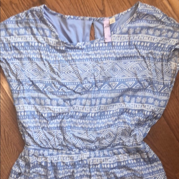 Periwinkle Blue Tribal Print Romper - Picture 2 of 4